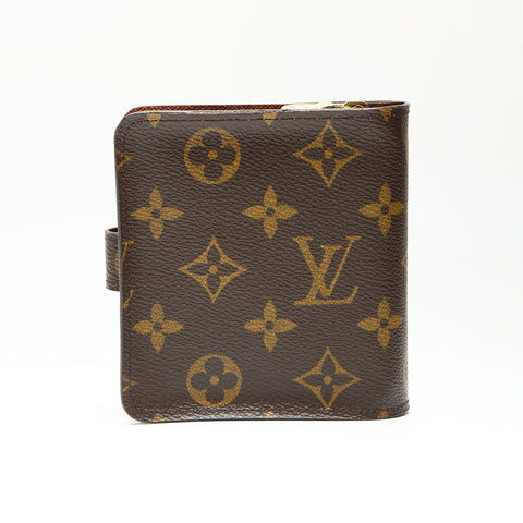 LOUIS VUITTON 2004 M61667 Monogram Compact Zip Bifold Wallet Brown WS23822