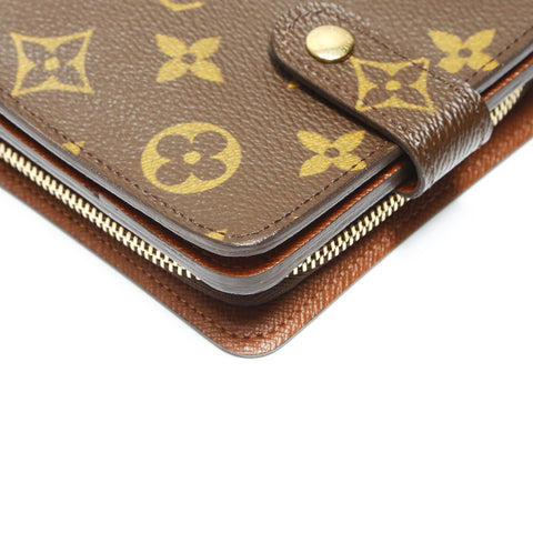 LOUIS VUITTON 2004 M61667 Monogram Compact Zip Bifold Wallet Brown WS23822