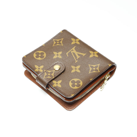 LOUIS VUITTON 2004 M61667 Monogram Compact Zip Bifold Wallet Brown WS23822