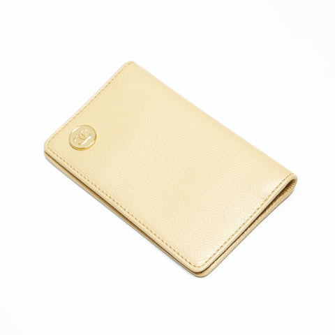 CHANEL 10 series 2005-2006 COCO Button Card Case beige WS23823