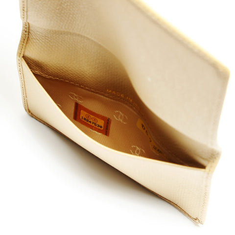 CHANEL 10 series 2005-2006 COCO Button Card Case beige WS23823