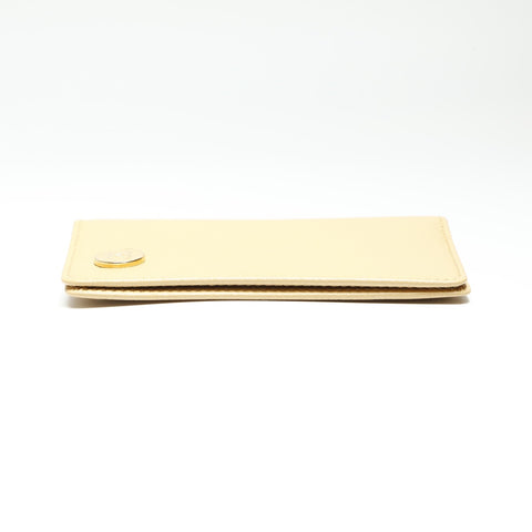 CHANEL 10 series 2005-2006 COCO Button Card Case beige WS23823
