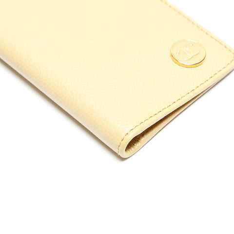 CHANEL 10 series 2005-2006 COCO Button Card Case beige WS23823