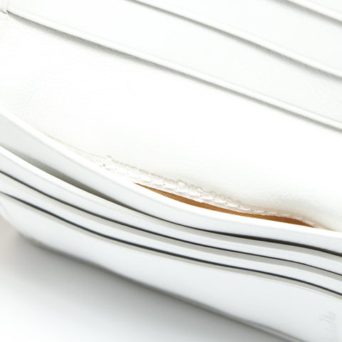 Christian Dior Trotter 帆布金色金属丝双折钱包白色 WS23827