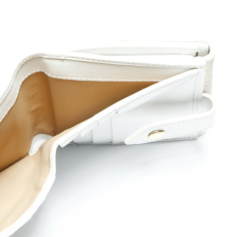 Christian Dior Trotter Canvas Gold Lame Bifold Wallet white WS23827