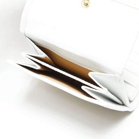 Christian Dior Trotter Canvas Gold Lame Bifold Wallet white WS23827