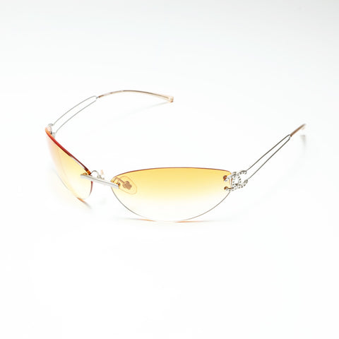 CHANEL No. 4 1996-1997 Rimless COCO Mark Gradient Lens sunglasses Orange WS23830