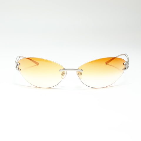CHANEL No. 4 1996-1997 Rimless COCO Mark Gradient Lens sunglasses Orange WS23830