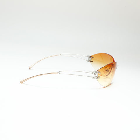 CHANEL No. 4 1996-1997 Rimless COCO Mark Gradient Lens sunglasses Orange WS23830
