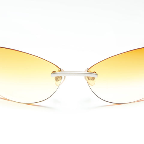 CHANEL No. 4 1996-1997 Rimless COCO Mark Gradient Lens sunglasses Orange WS23830