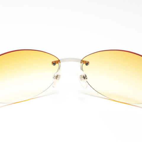 CHANEL No. 4 1996-1997 Rimless COCO Mark Gradient Lens sunglasses Orange WS23830