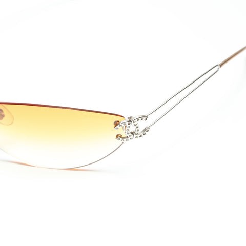 CHANEL No. 4 1996-1997 Rimless COCO Mark Gradient Lens sunglasses Orange WS23830