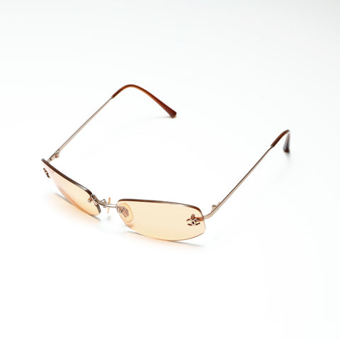 CHANEL 3rd series 1994-1999 Rimless COCO Mark Gradient Lens sunglasses Orange WS23835