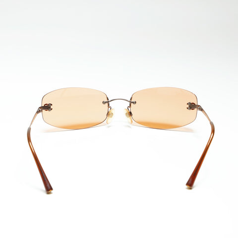 CHANEL 3rd series 1994-1999 Rimless COCO Mark Gradient Lens sunglasses Orange WS23835