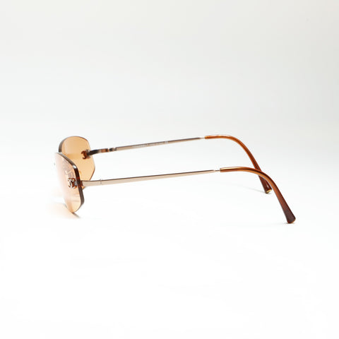 CHANEL 3rd series 1994-1999 Rimless COCO Mark Gradient Lens sunglasses Orange WS23835