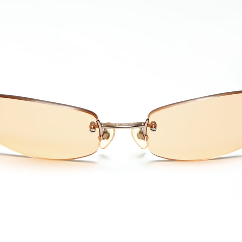 CHANEL 3rd series 1994-1999 Rimless COCO Mark Gradient Lens sunglasses Orange WS23835