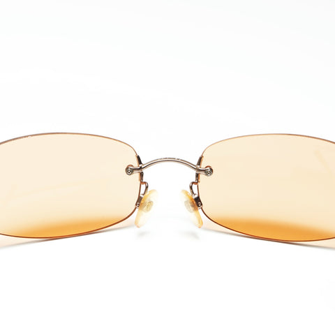 CHANEL 3rd series 1994-1999 Rimless COCO Mark Gradient Lens sunglasses Orange WS23835
