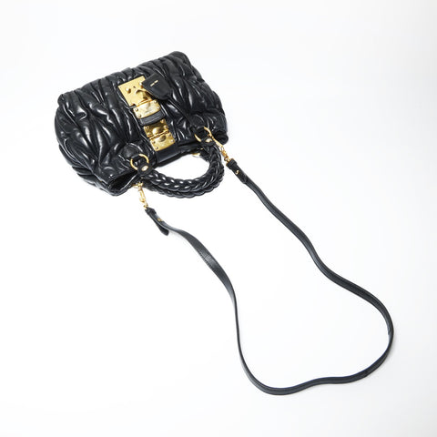 Miu Miu Materasse leather Handbag black WS23840