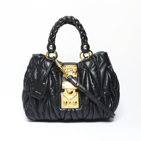 Miu Miu Materasse leather Handbag black WS23840