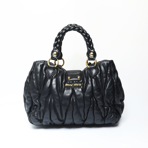 Miu Miu Materasse leather Handbag black WS23840