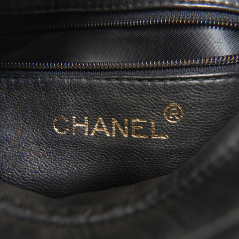 CHANEL No. 1 1989-1991 Lambskin Camera Bag with Chain and Tassel Shoulder Bag black WS23841