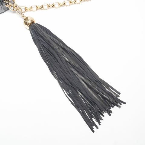 CHANEL No. 1 1989-1991 Lambskin Camera Bag with Chain and Tassel Shoulder Bag black WS23841