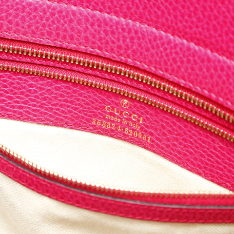 GUCCI Leather Swing Tote Bag pink WS23842