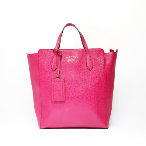 GUCCI Leather Swing Tote Bag pink WS23842