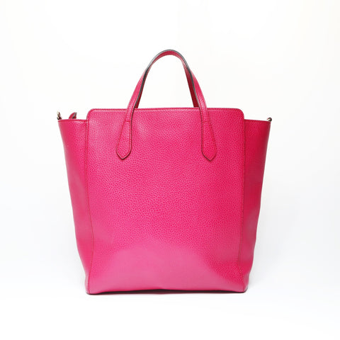 GUCCI Leather Swing Tote Bag pink WS23842