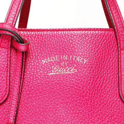 GUCCI Leather Swing Tote Bag pink WS23842