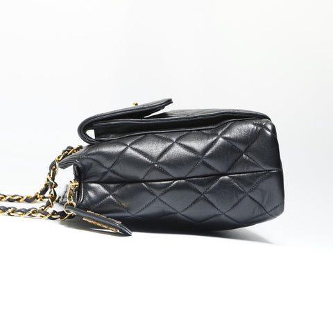 CHANEL No. 4 1996-1997 Lambskin Matelasse Tote Bag Shoulder Bag black WS23845