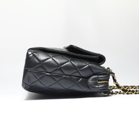 CHANEL No. 4 1996-1997 Lambskin Matelasse Tote Bag Shoulder Bag black WS23845