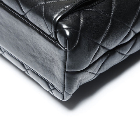 CHANEL No. 4 1996-1997 Lambskin Matelasse Tote Bag Shoulder Bag black WS23845