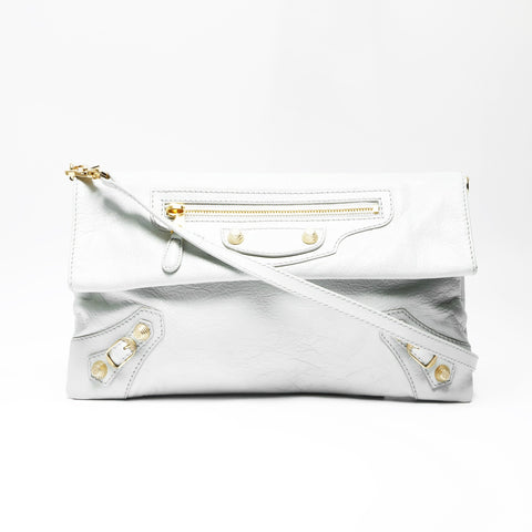 BALENCIAGA Leather Giant Envelope Shoulder Bag gray WS23846