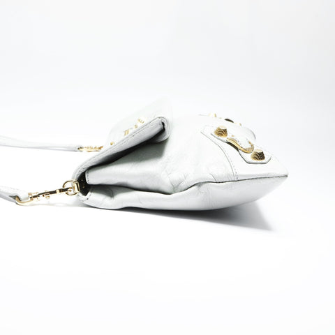 BALENCIAGA Leather Giant Envelope Shoulder Bag gray WS23846