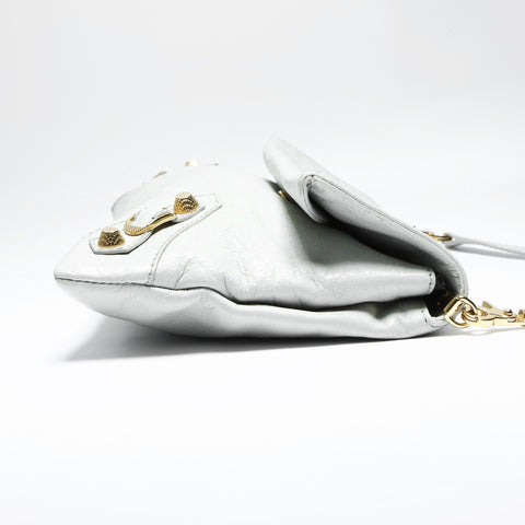 BALENCIAGA Leather Giant Envelope Shoulder Bag gray WS23846