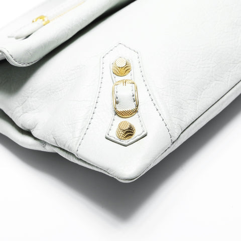 BALENCIAGA Leather Giant Envelope Shoulder Bag gray WS23846