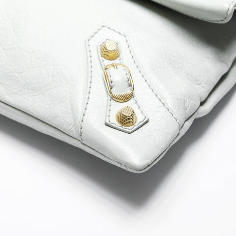 BALENCIAGA Leather Giant Envelope Shoulder Bag gray WS23846