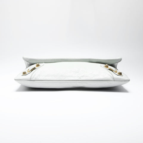 BALENCIAGA Leather Giant Envelope Shoulder Bag gray WS23846