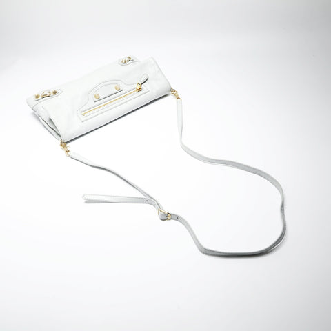 BALENCIAGA Leather Giant Envelope Shoulder Bag gray WS23846