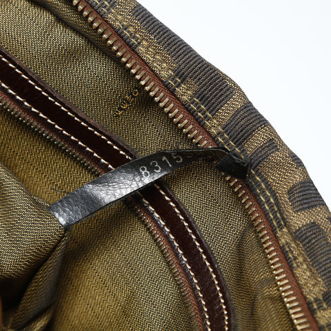 FENDI Zucca Canvas 2way Handbag Brown WS23847