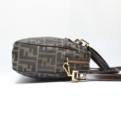 FENDI Zucca Canvas 2way Handbag Brown WS23847