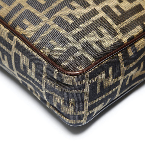 FENDI Zucca Canvas 2way Handbag Brown WS23847