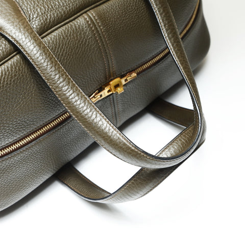 HERMES E stamp 2001 Victoria 43 Boston bag Brown WS23848