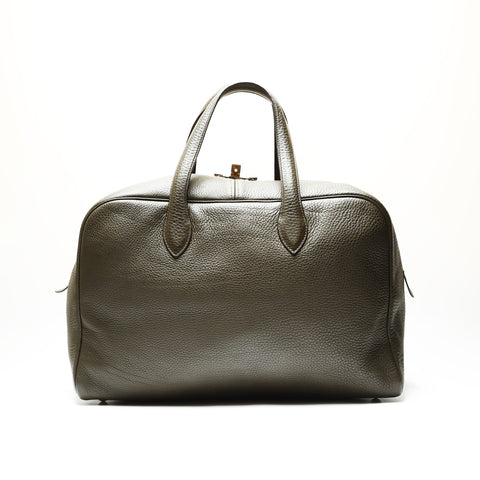 HERMES E stamp 2001 Victoria 43 Boston bag Brown WS23848