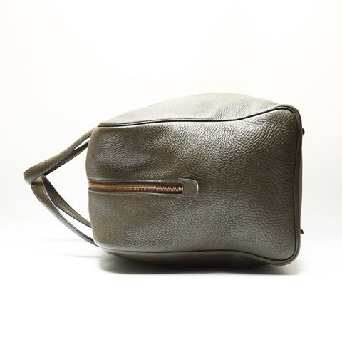 HERMES E stamp 2001 Victoria 43 Boston bag Brown WS23848