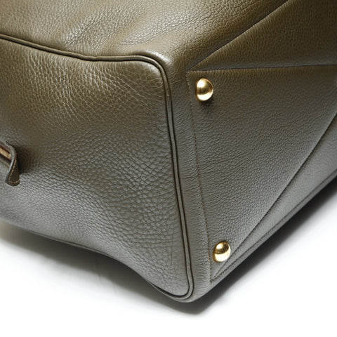 HERMES E stamp 2001 Victoria 43 Boston bag Brown WS23848