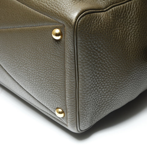 HERMES E stamp 2001 Victoria 43 Boston bag Brown WS23848