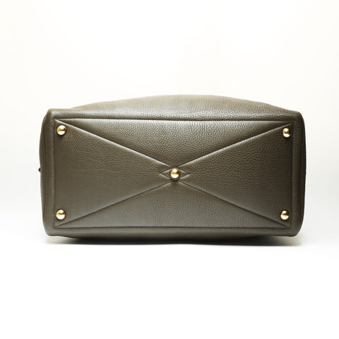 HERMES E stamp 2001 Victoria 43 Boston bag Brown WS23848