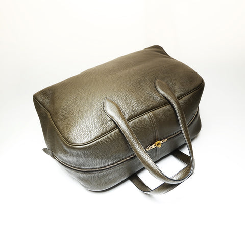 HERMES E stamp 2001 Victoria 43 Boston bag Brown WS23848